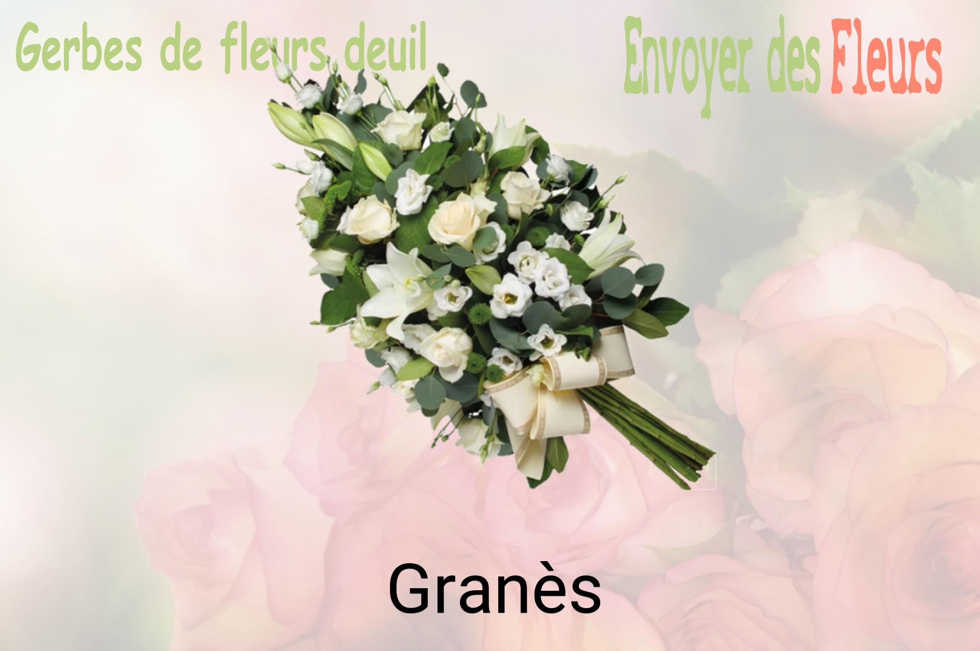Gerbe de fleurs de deuil livrée à Granès